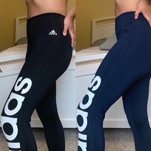 Pack of 2 Adidas Logo Leggings in Black and Blue